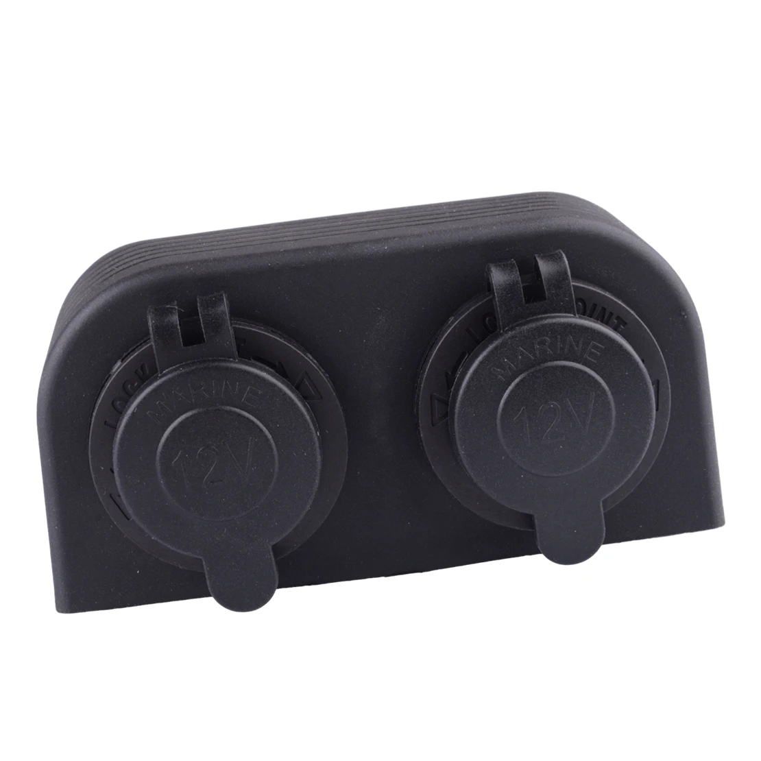 Dual Port Surface Mount Cigarette Lighter Socket Plug Power Outlet for 12V-24V Car Motorbike Boat Riding Mower Tractor