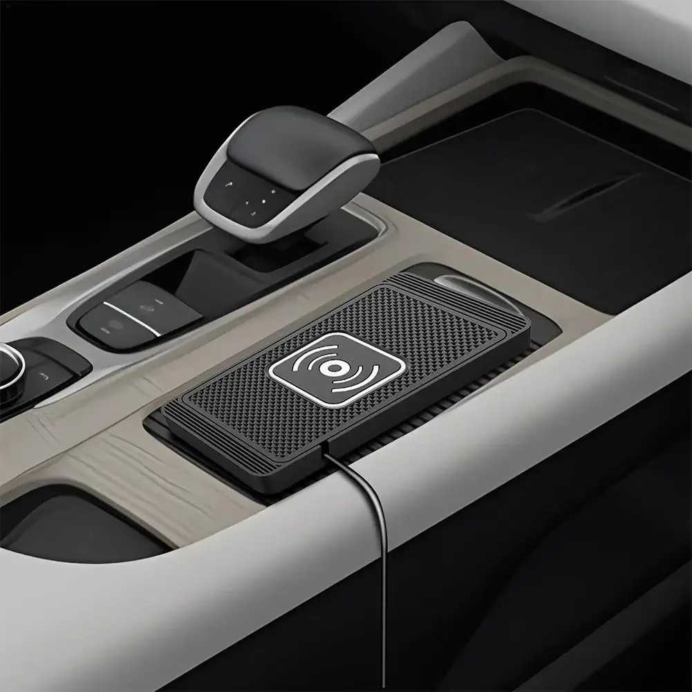 15W Type-C Car Wireless Charger Intelligent Automatic Sensing Non-Slip Rubber Fast Charging Pad for Huawei Apple Car Accessories