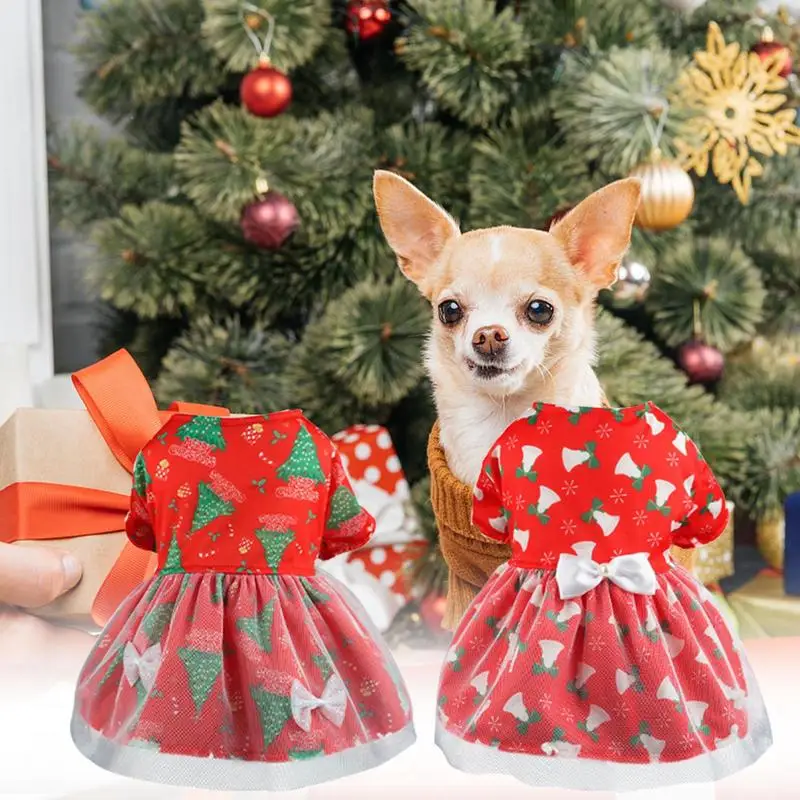 

Christmas Dog Dress Christmas Dog Dress Small Dogs Dress Red Thin And Skin-Friendly Pet Christmas Dress Red Mesh Skirt For