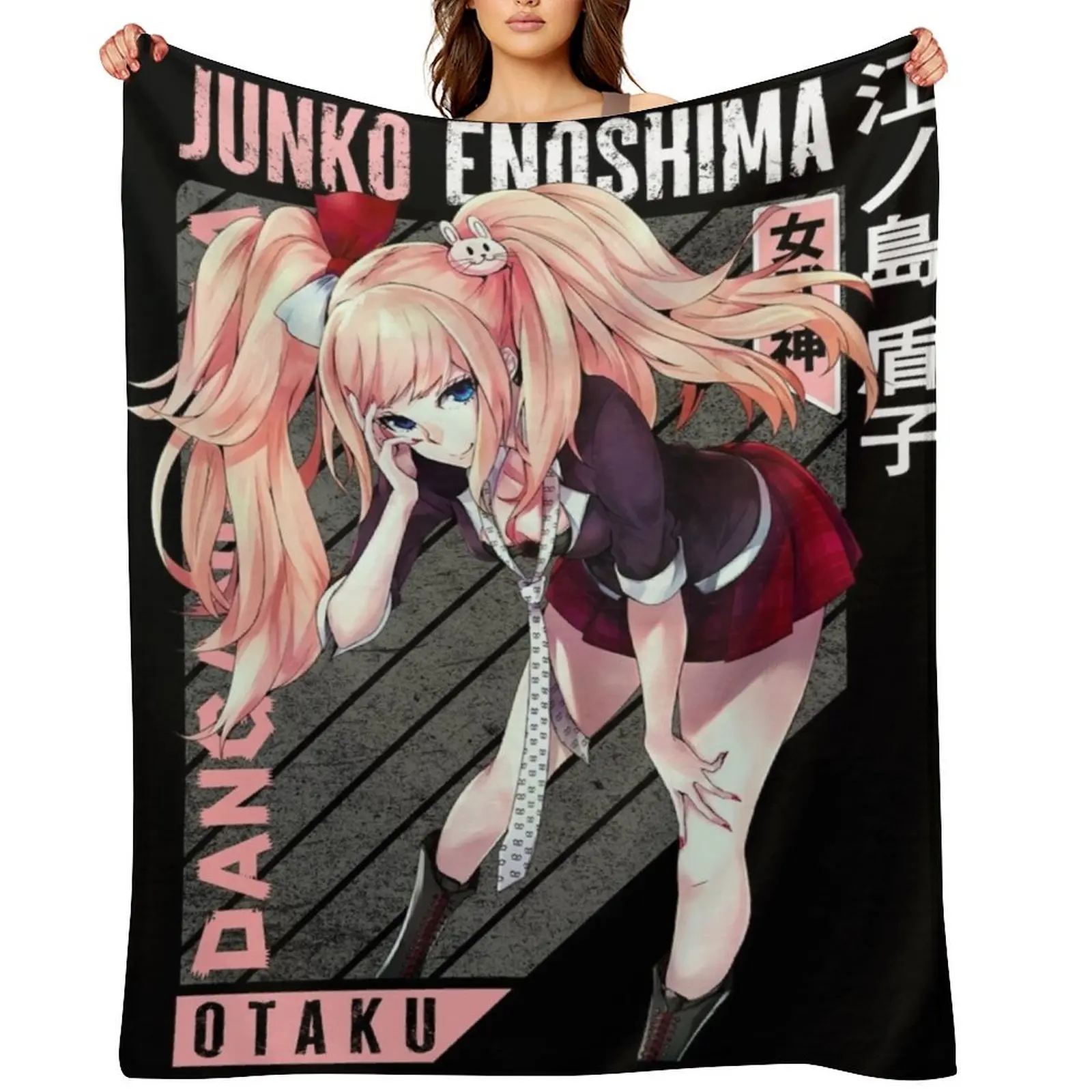 

Junko Enoshima Throw Blanket Flannel Sleeping Bag Decoratives Furry Blankets