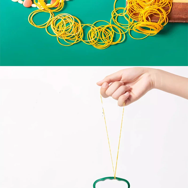 Hochelastisches, langlebiges und hochtemperaturbeständiges gelbes Gummiband-Industriespielzeug werden häufig im Set 100/300/666-teilig verwendet – Detail 6