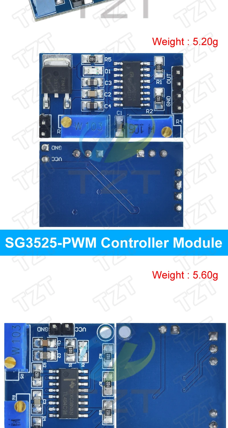TZT 1/3PCS TL494 SG3525 PWM-Controller-Modul Einstellbare 5V-Frequenz 500-100kHz 250mA – Detail 9