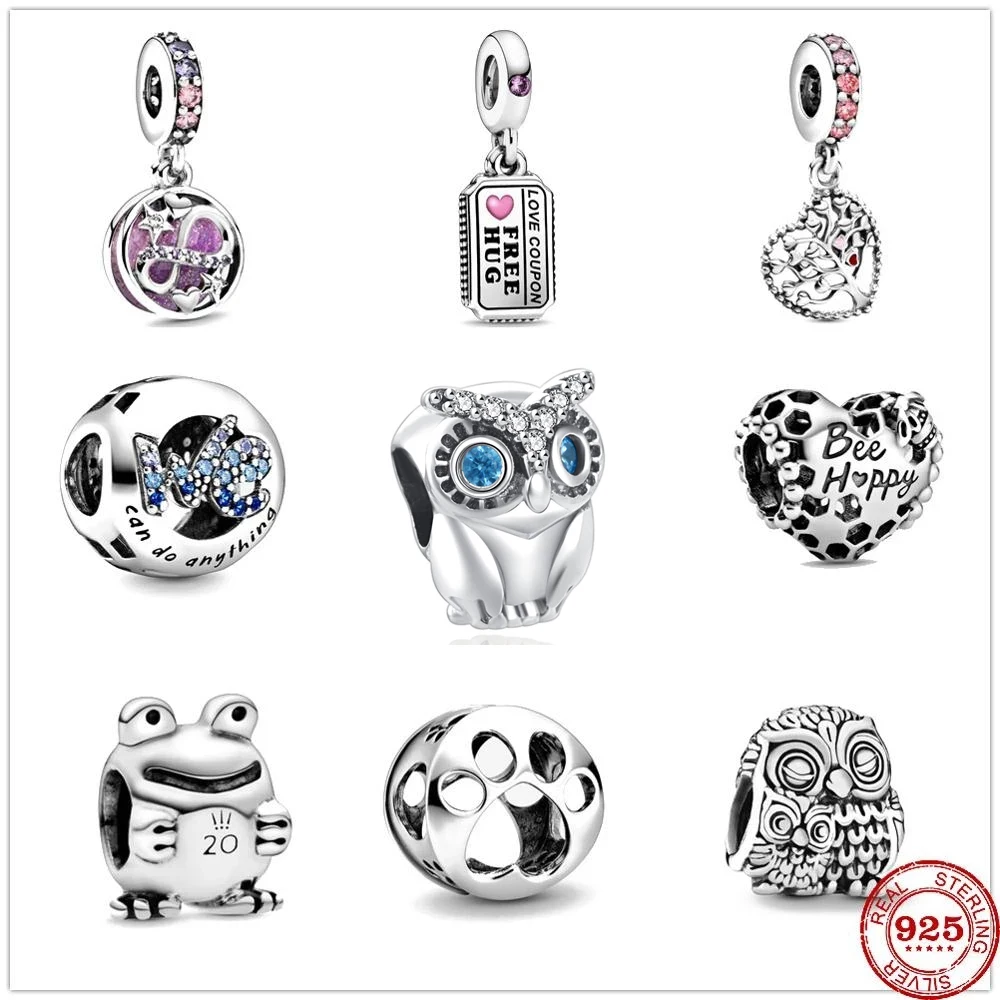 

New we can do anything love coupon bee happy infinity hearts dangle beads fit original Pandora charms silver 925 bracelet