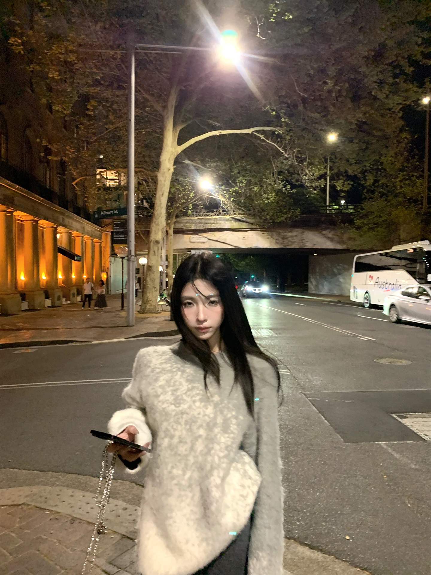 

Свободный вязаный свитер для женщин, повседневный, с круглым вырезом, длинными рукавами, в стиле Melbourne Bet Design, для комфортного ношения