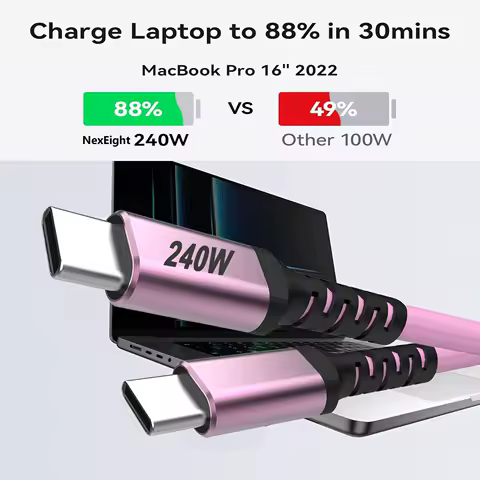 240W PD3.1 USB C Fast Charging 5A Cable for Notebook&amp;Smartphone, Support Macbook Pro, iPad Pro, iPhone16/15, Samsung S24/23/22.