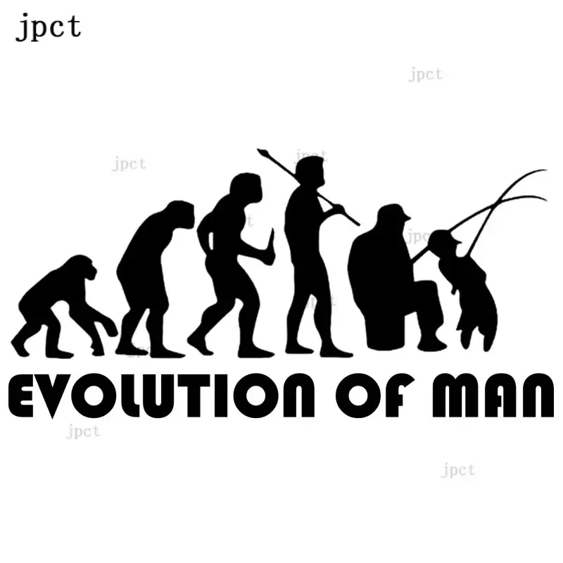 

Jpct 30cm human evolution fisherman adhesive decal for trucks, cars, bumpers, windows waterproof ethyl thin sticker