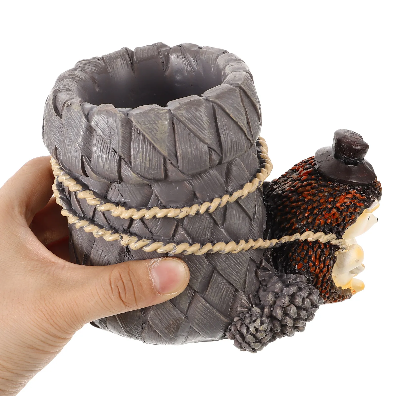 

Подставка для ручек в виде ежика из смолы, креативный настольный органайзер, многофункциональный контейнер для ручек, милый декор для офисного стола