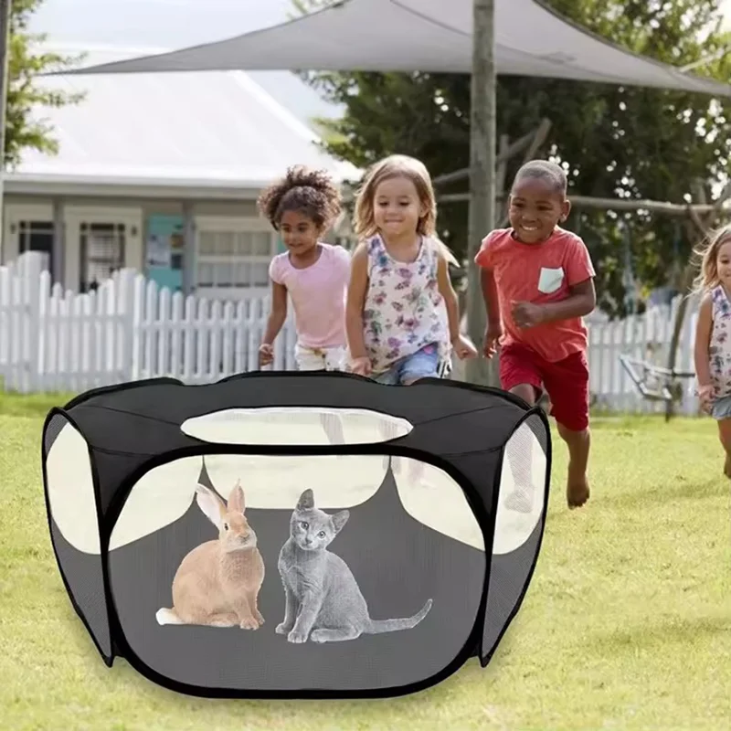 Corral Plegable para Animales Pequeños, Impermeable, Transpirable, Portátil, para Ejercicio, Juego y Recreo, Jaula para Conejos, Uso Interior y Exterior