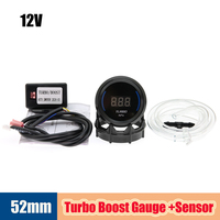 2 inch 52MM Car Turbo Boost Meter Boost Controller Turbo PSI Turbo Pressure Gauge with Blue LED Backlight for Gasoline car 12V