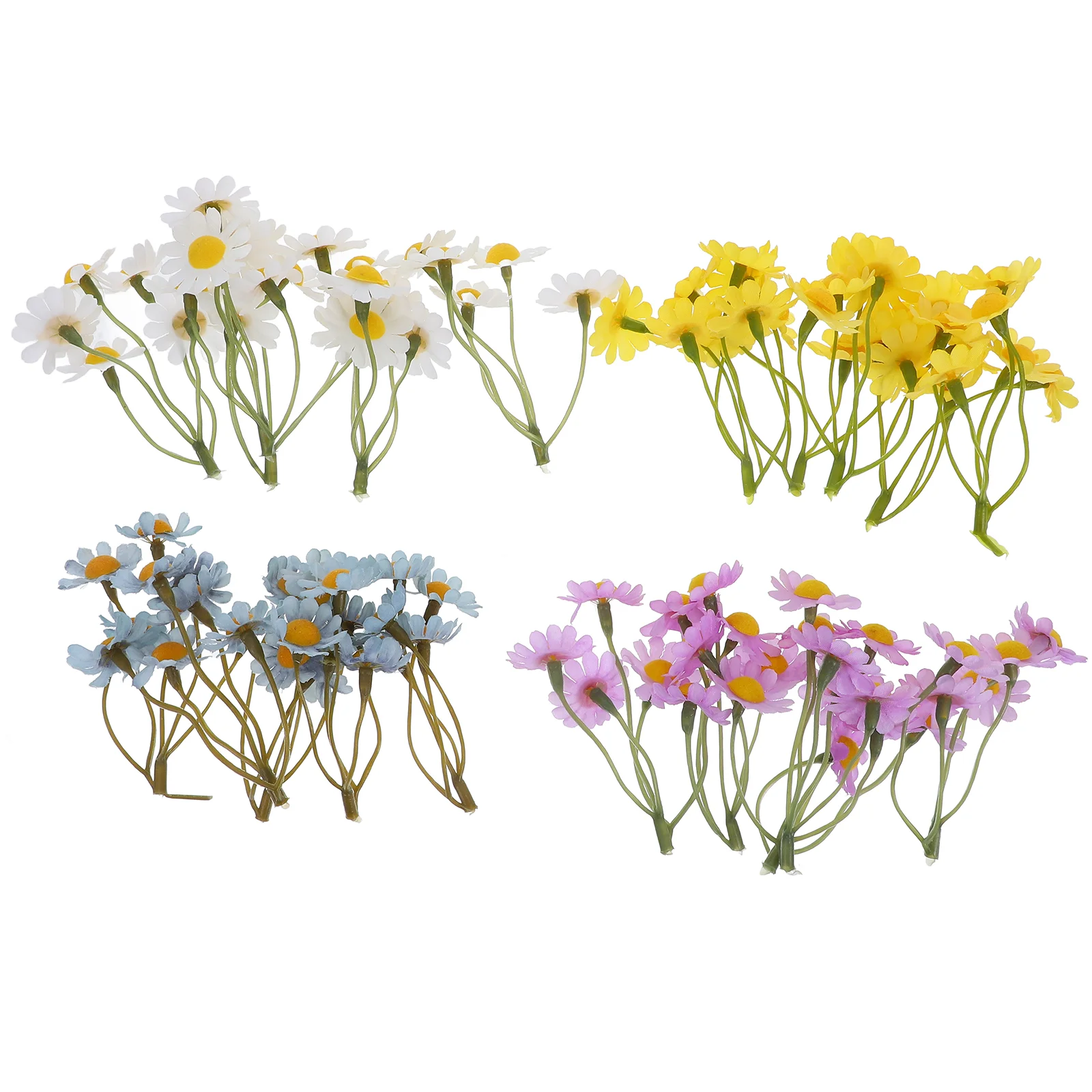 20 Pcs Artificial Small Daisy Flowers Realistic Simulation Pentapomile Faux Wildflowers Bouquet Home Decor Tiny Daisies