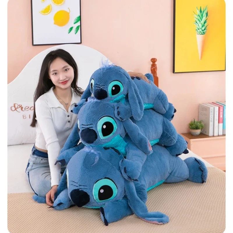 Disney Kawaii Anime Lilo & Stitch Cartoon Stitch Large Size Plush Toy Stuffed Doll Girl Sofa Throw Pillow Kids Toy Birthday Gift