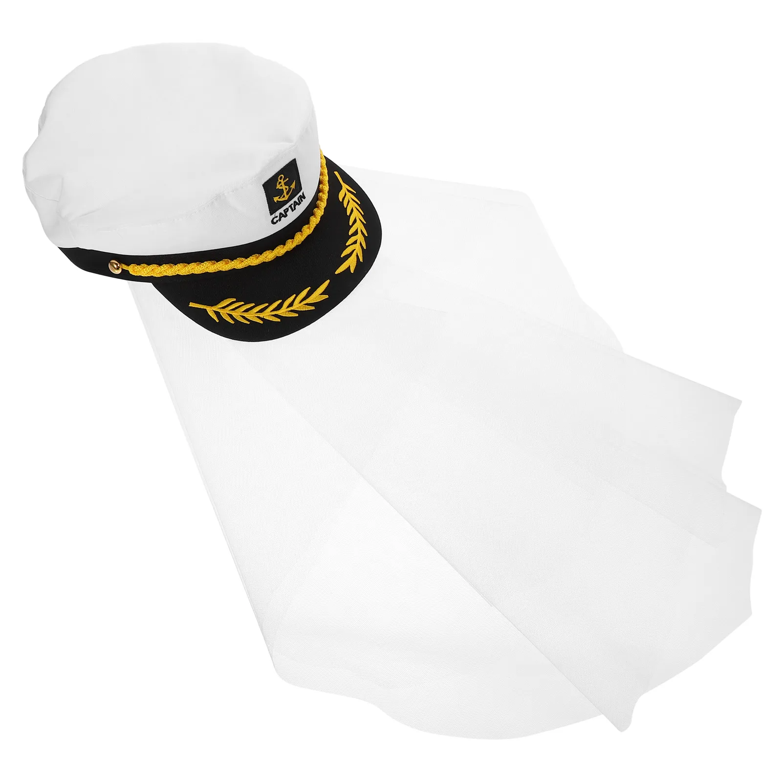 

Navy Captain Hat Bride Veil Sailor Hats Women Men Adjustable Cloth Size Party Props cosplay bridal captain hat decoration