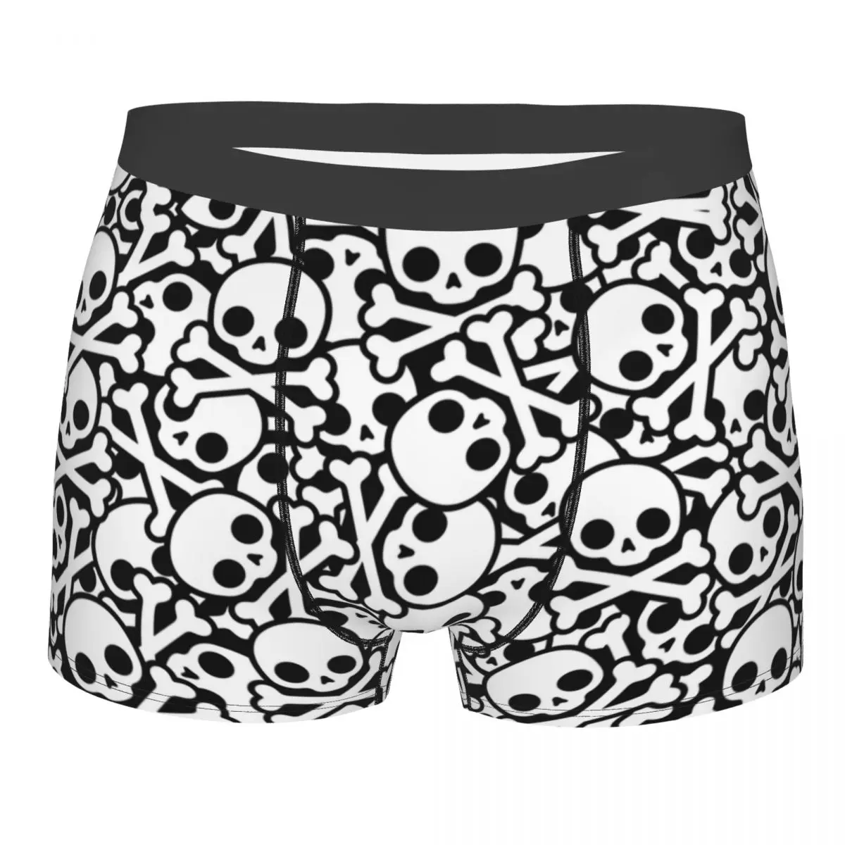 Custom Gothic Skeleton Horror Death Skull Underwear Male Printed Boxer Shorts Panties Briefs Soft Underpants