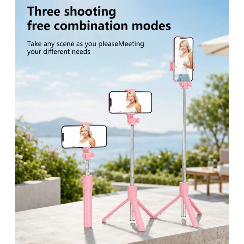 Selfie Stick With Multifunctional Tripod & Phone Holder, Extended Remote Control Live Broadcast Tripod For General Photography,