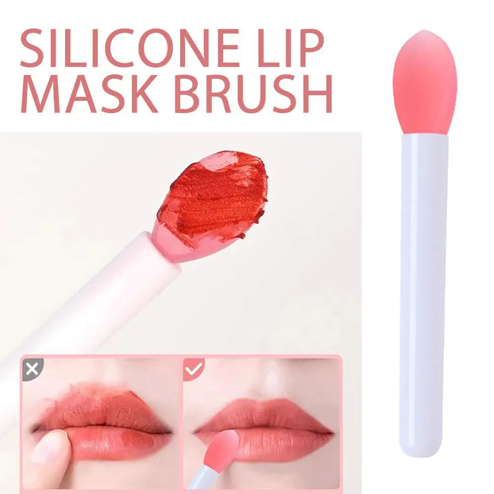 Pennello per labbra rosso (pennello per labbra in silicone Pennello per trucco per rossetto Pennello per trucco per occhi Strumenti per rossetto Ombra J0F2
