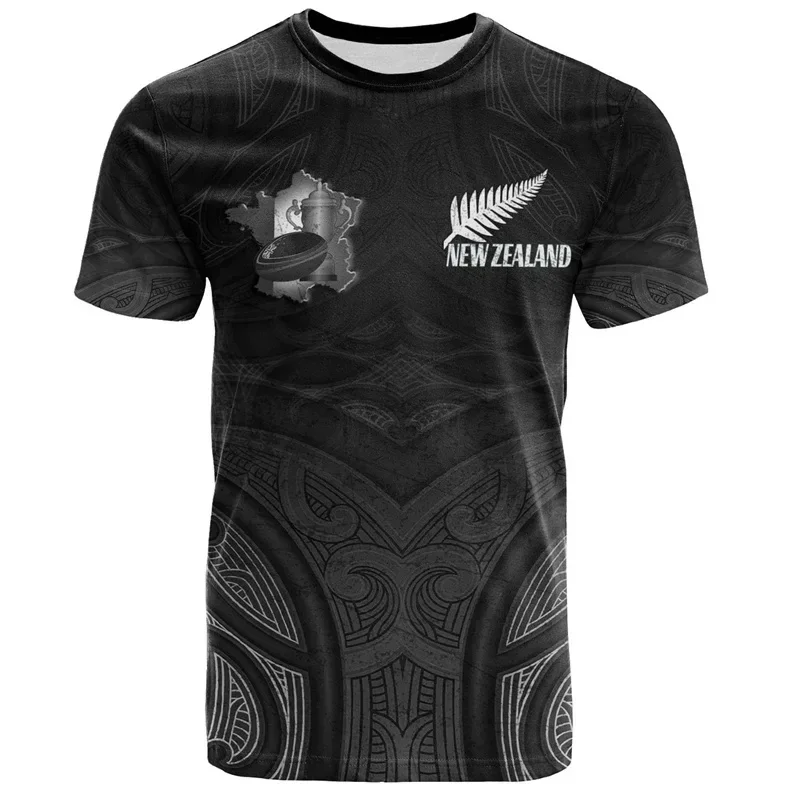 Summer New Zealand Maori Rugby Ball Printed T Shirt Fitness Sports Men Quick Dry T Shirt Fashion Hawaiian Sports Top