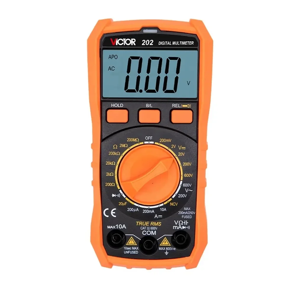 

VICTOR 201/202/203/205A Digital Multi-meter AC/DC Voltage Current Resistance Digital Universal Meter Burn-proof