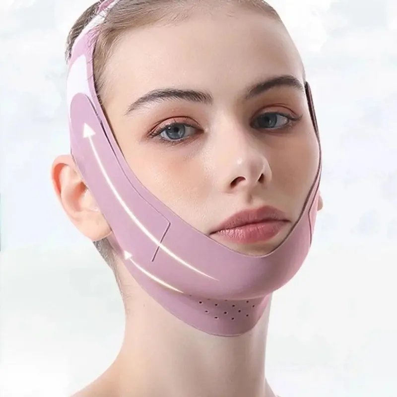 V-Shape Face Lift Band - Adjustable Double Chin Reducer, Breathable Reusable Facial Strap for Men & Women