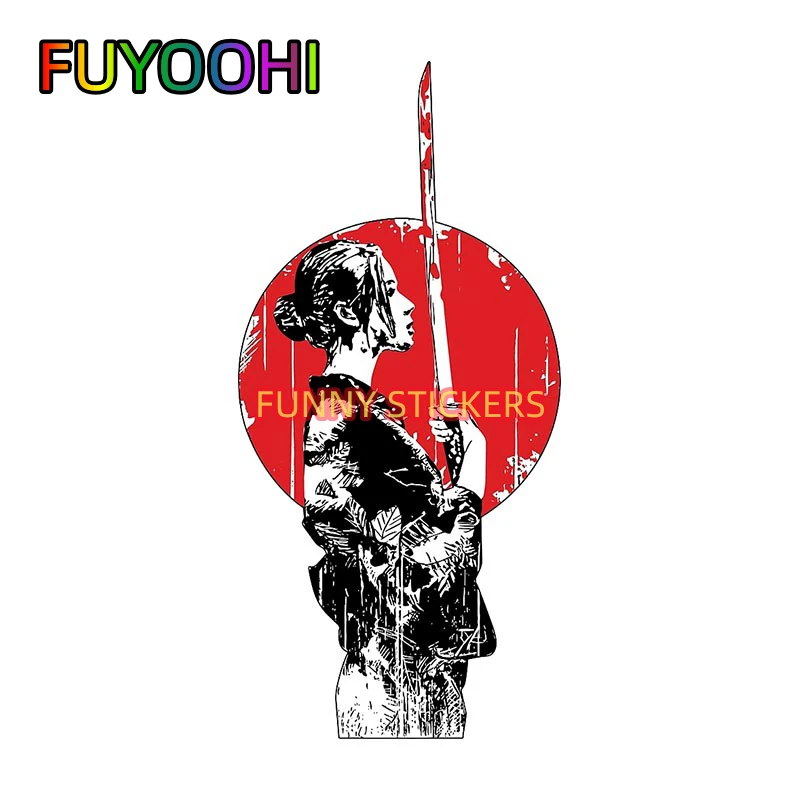 

FUYOOHI Geisha Samurai Car Stickers Laptop Surfboard Scratch-Proof Decal Anime Windows Anime Laptop Car Accessories