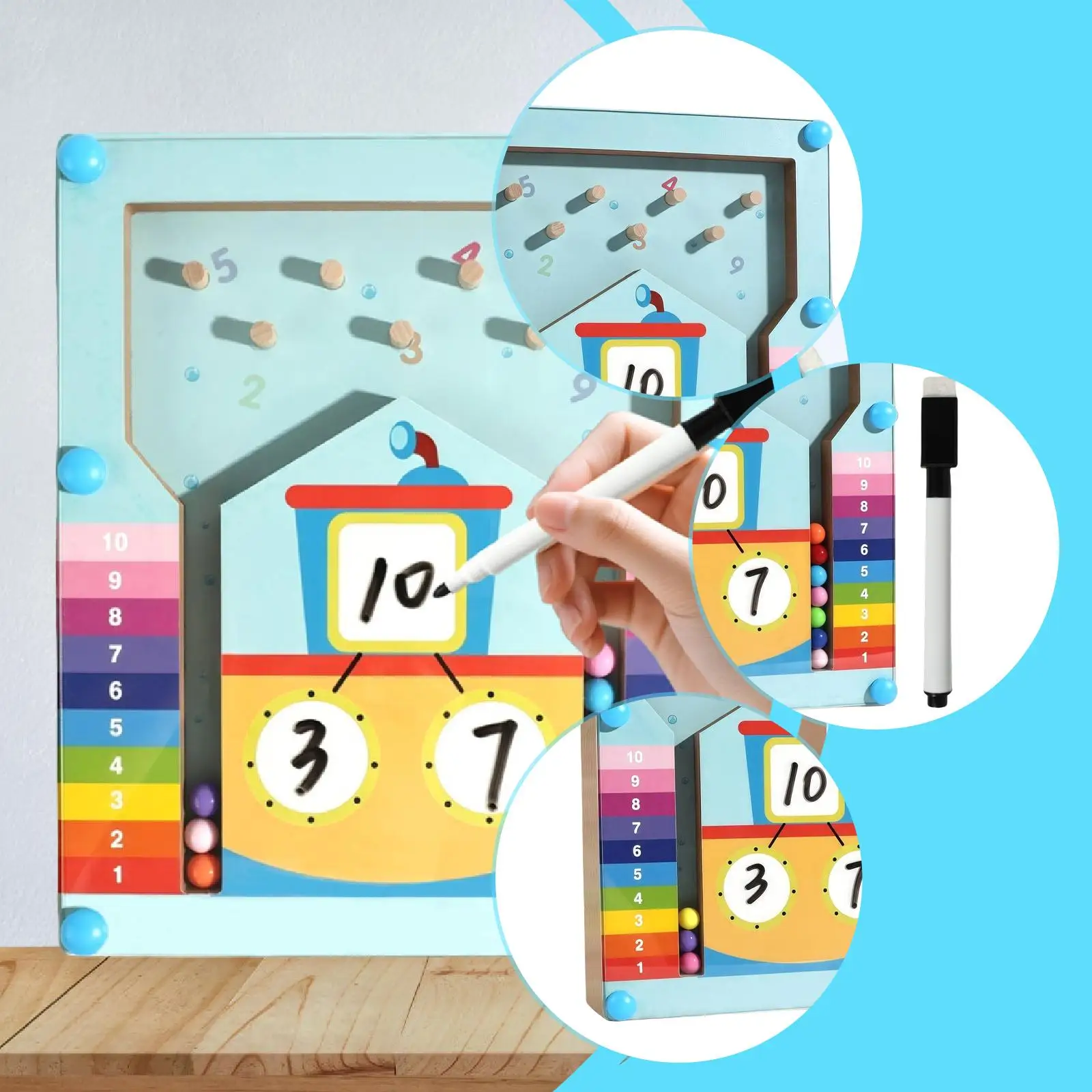 Houten tellen getallen bord nummer berekening leermiddelen wiskunde speelgoed nummer rekenkundig leren voor kinderen nieuwjaarscadeau