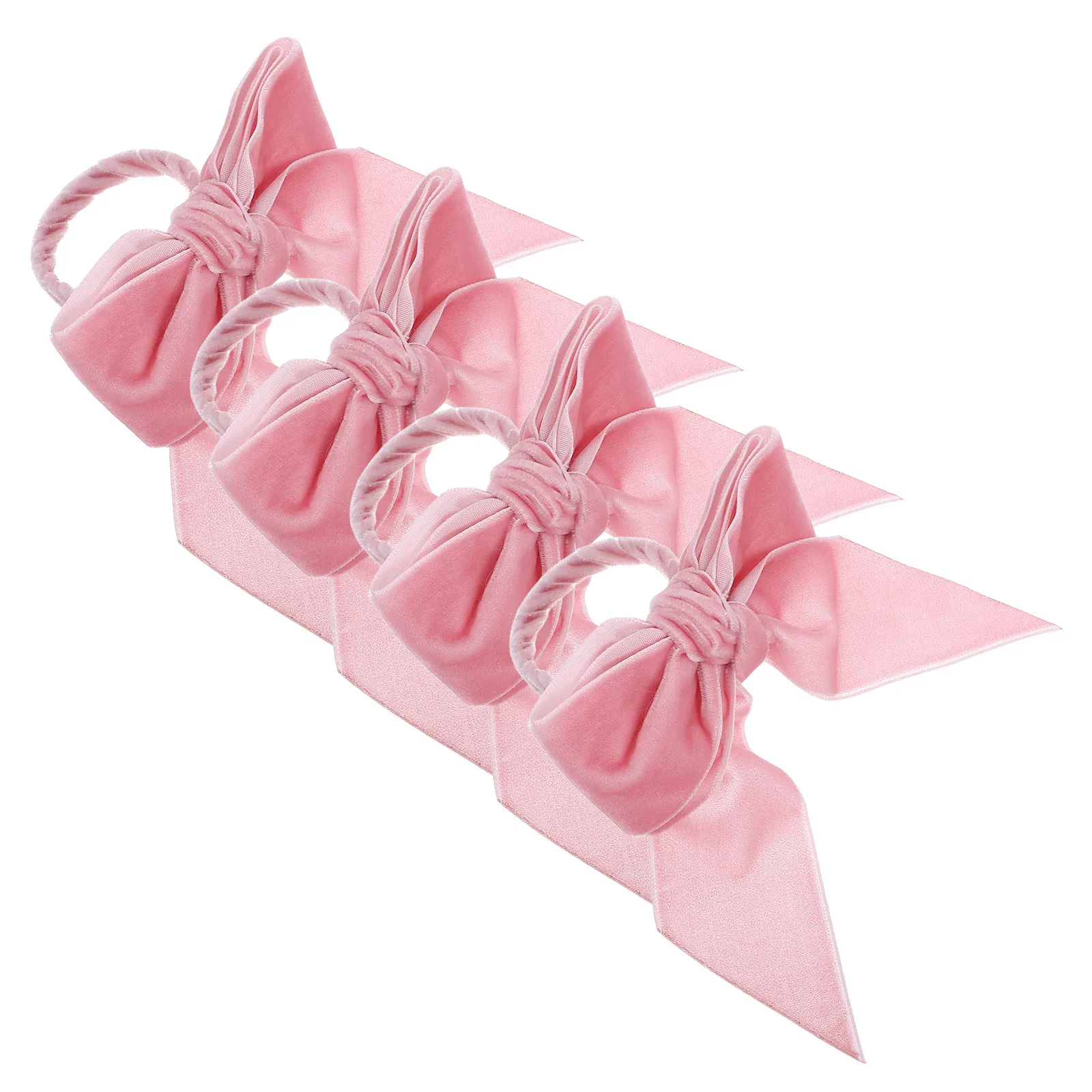 Bowknot Napkin Rings 4 Piece Fabric Napkin Holders for Wedding Reception Holiday Table Decor
