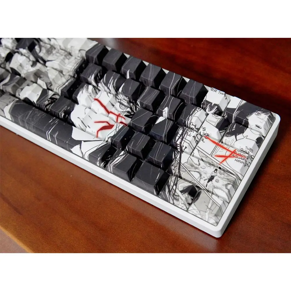 75 KEYS Makima Anime Keycaps PBT Keycap Chreey Keycaps Translucent Key Cap Dye-sub Mechanical Keyboard Caps for 64/68/71/108