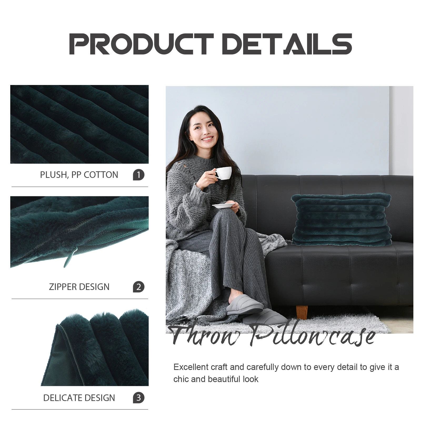 

Large Stripe Cushion Cover Soft Multifunctional Throw Pillowcase for Home Office Sofa Library Coffee Shop