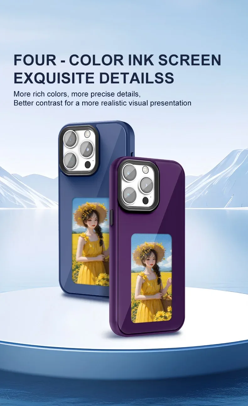 

Чехол для телефона NFC Smart E-ink с экраном для IPhone 16, 15, 14, 13, 12, 11 Pro Max, чехол для телефона NFC без батареи «сделай сам»