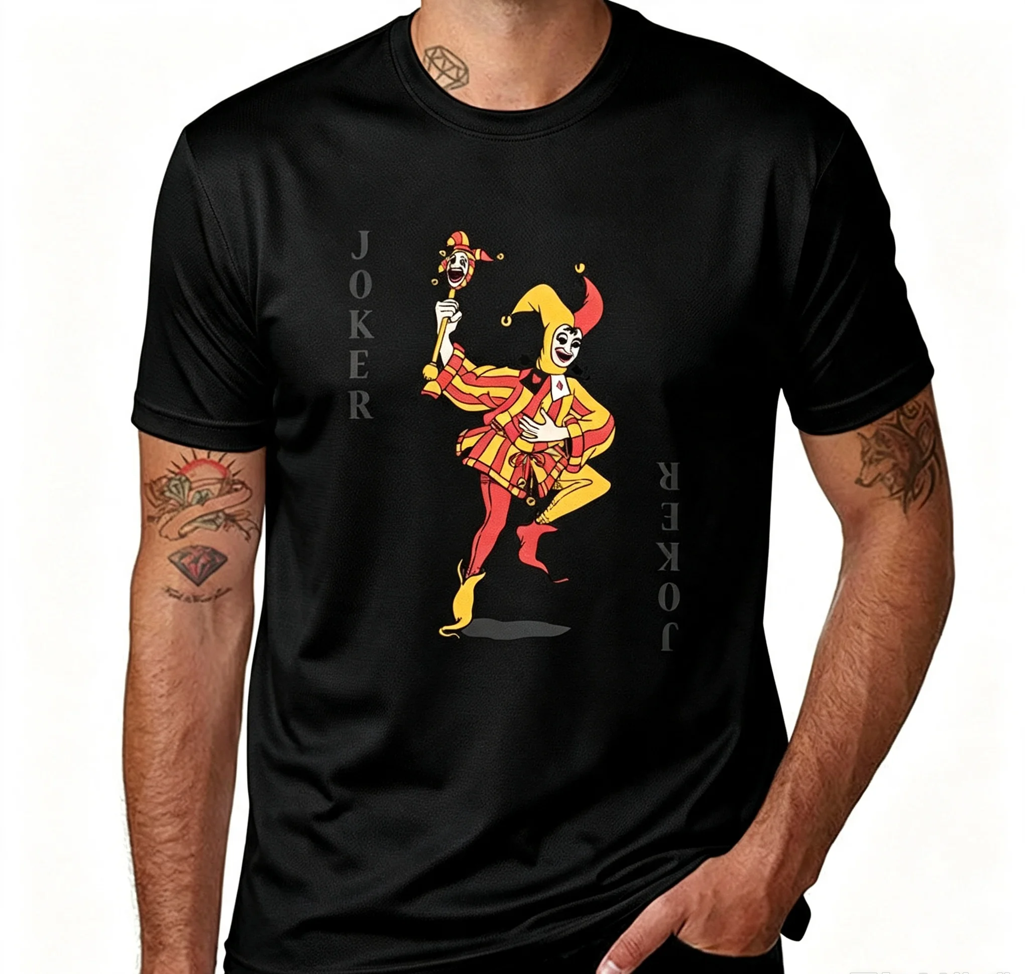 Classic Playing Card Joker Graphic Tee Quick Dry Breathable Polyester Unisex Summer Tops