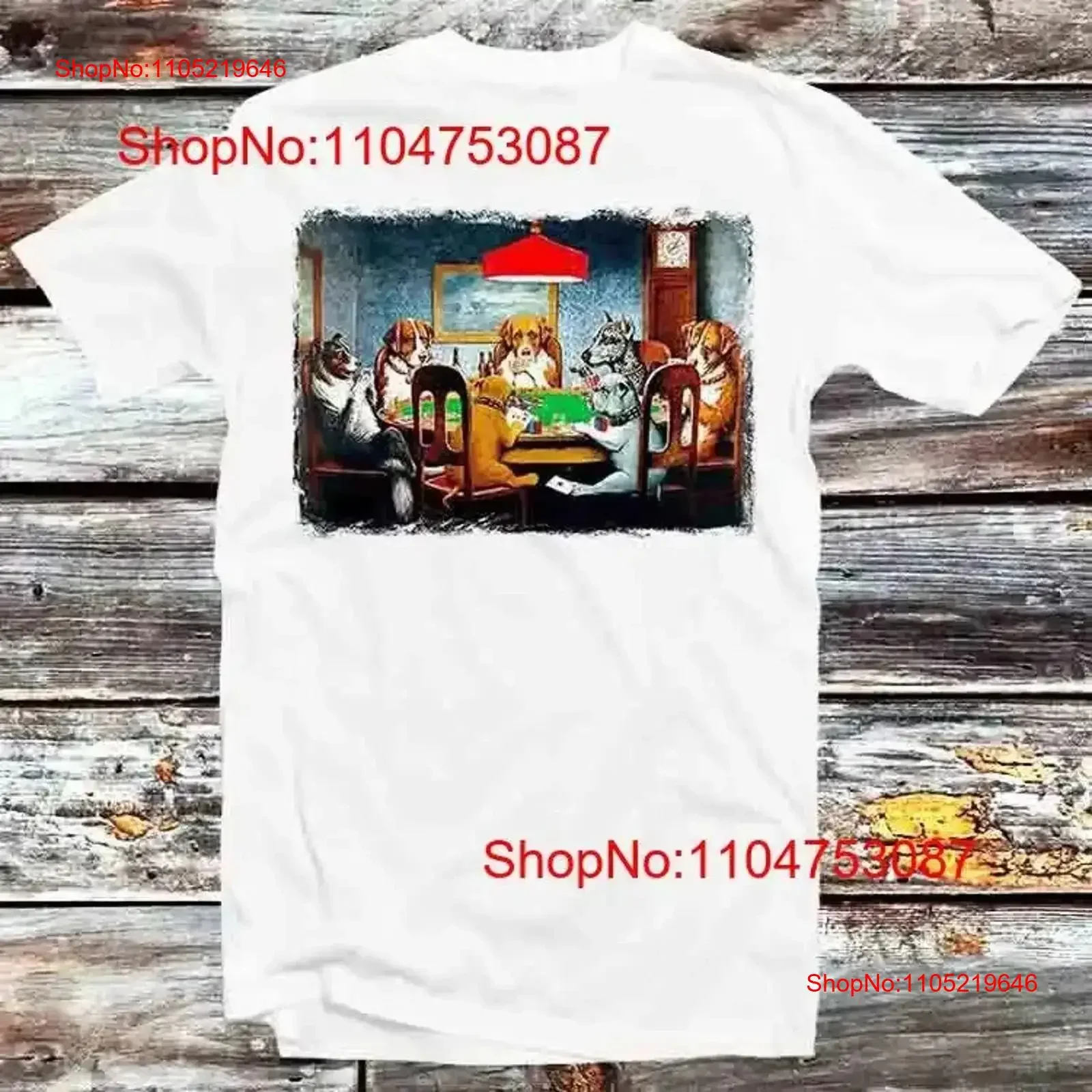 Poker Party Golden Pug Buldog Dogs Playing T Shirt B1392 vintage Washed Breathable homme Stretched graphic fashion Stylish Soft