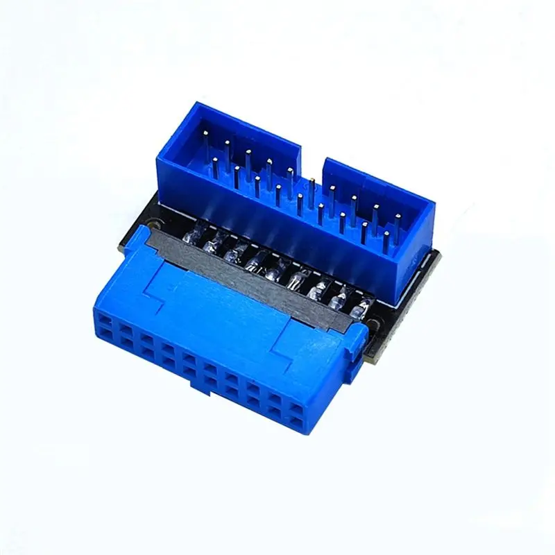 AED7-USB Header Adapter USB3.2 GEN1 19Pin/20Pin Socket 90 Degree Steering Elbow Converter DIY Desktop Motherboard