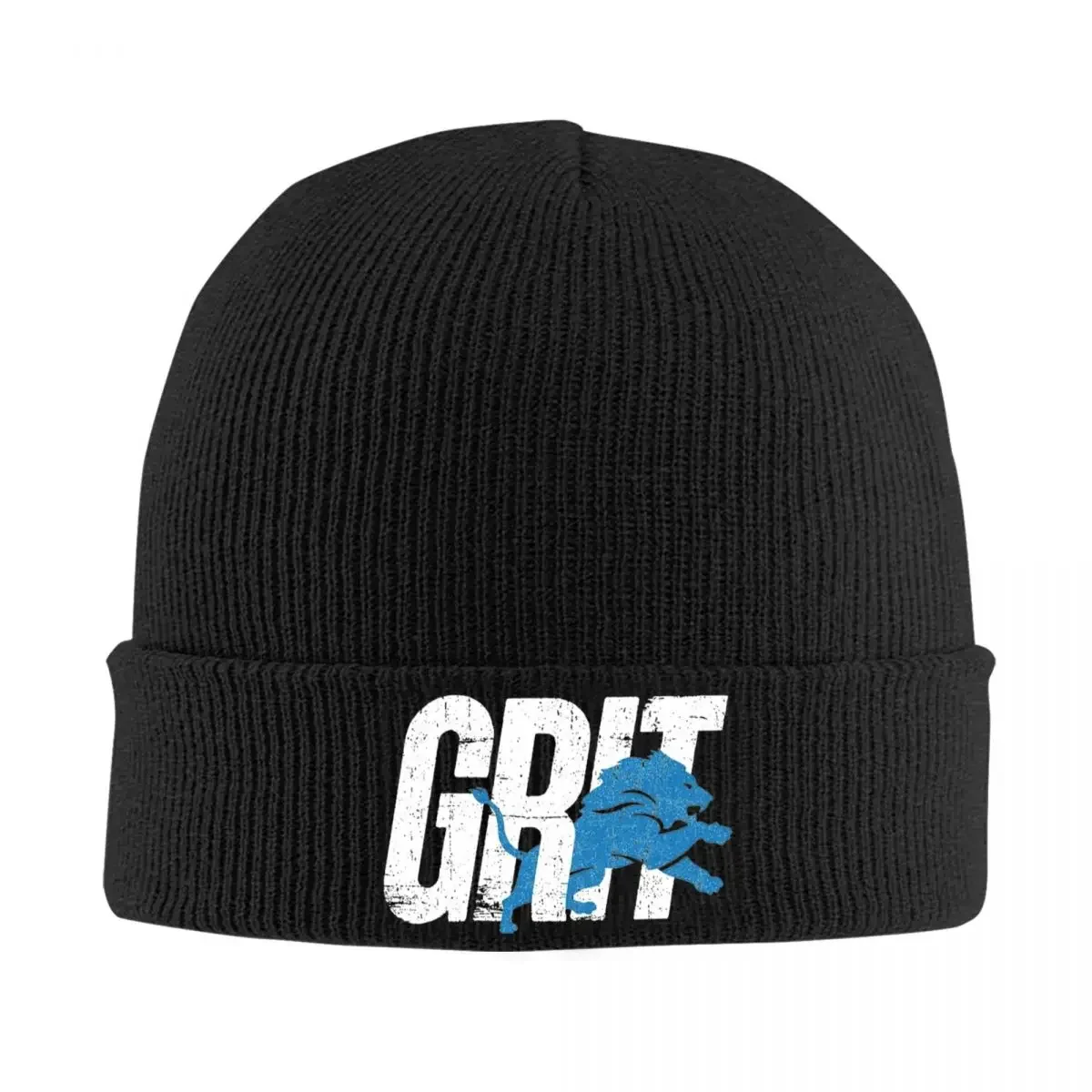 

Detroit Grit Bonnet Hats Lions Knitting Hat Adult Unisex Cool Warm Soft Beanie Hats Autumn Winter Kpop Custom Cap