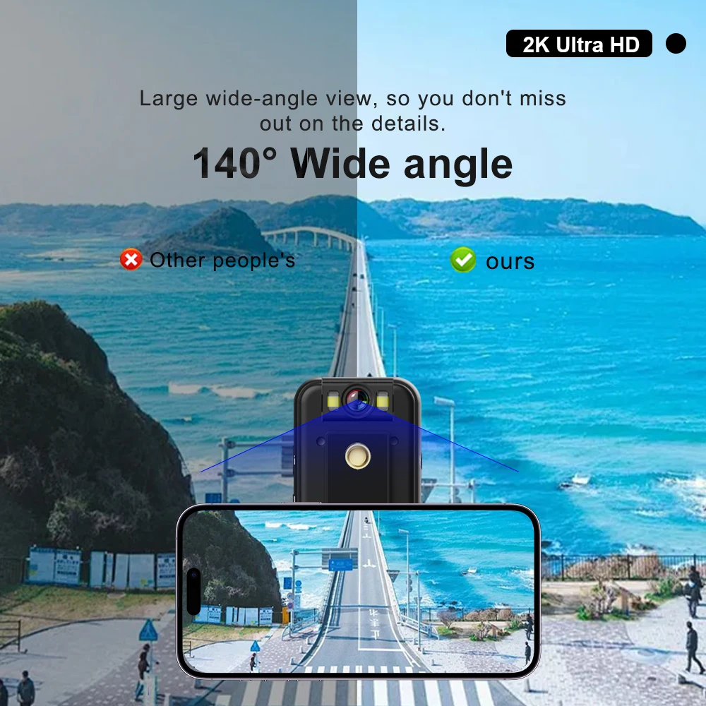 

2K 1080P Full HD Action Cameras for Body Mounted Camera Digital Video Recorder 1.4inch LCD Screen 180° Adjustabout Sport Camera