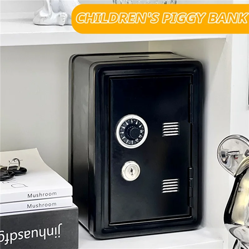 Safe Box Organizer Iron Desk Decorative Box Piggy Bank Metal Mini Cabinet Money Storage Box Storage Box For Boys-A12I
