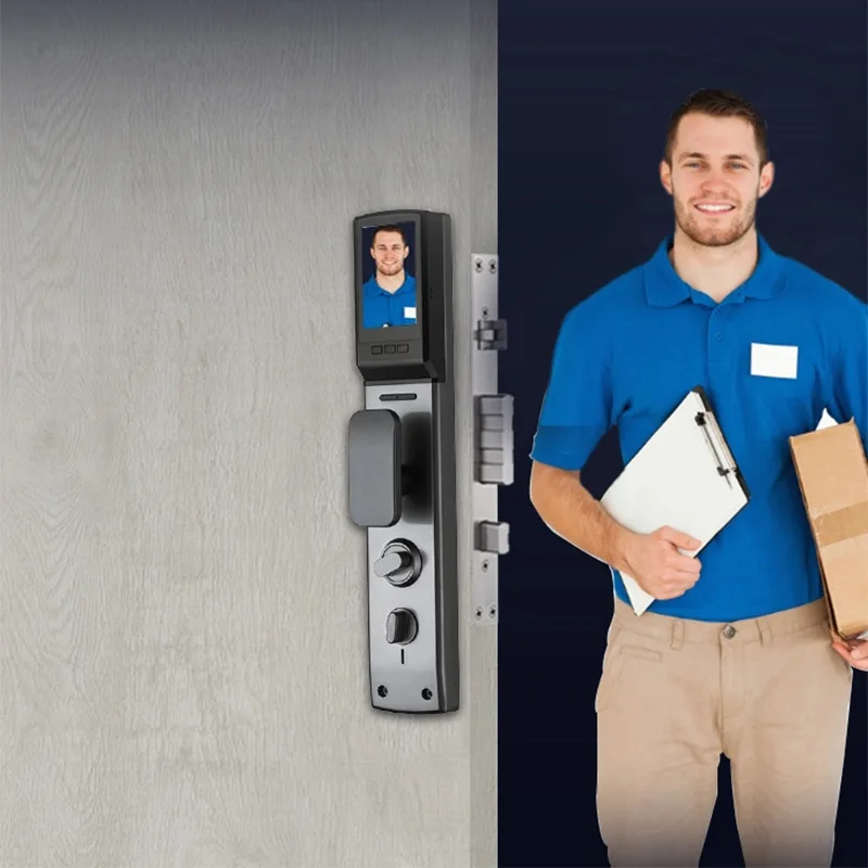 Facial Recognition Smart Lock Automatic Fingerprint Home Security Door Electronic Door Lock Entry Door Password Lock Monitoring