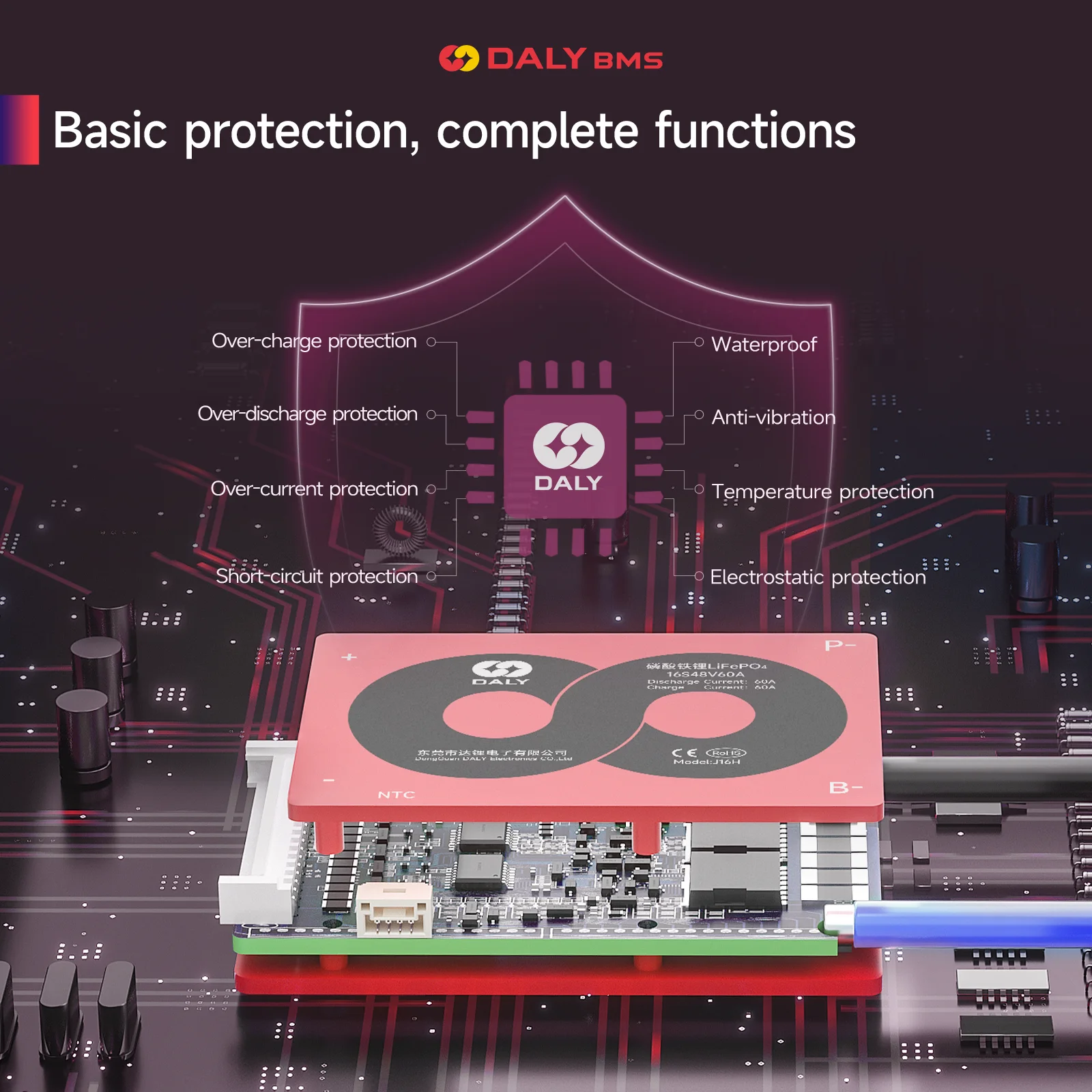 Daly 최고의 BMS 2024 버전, Lifepo4 배터리, 12V, 24 V, 48V 밸런서, 방수, 신제품