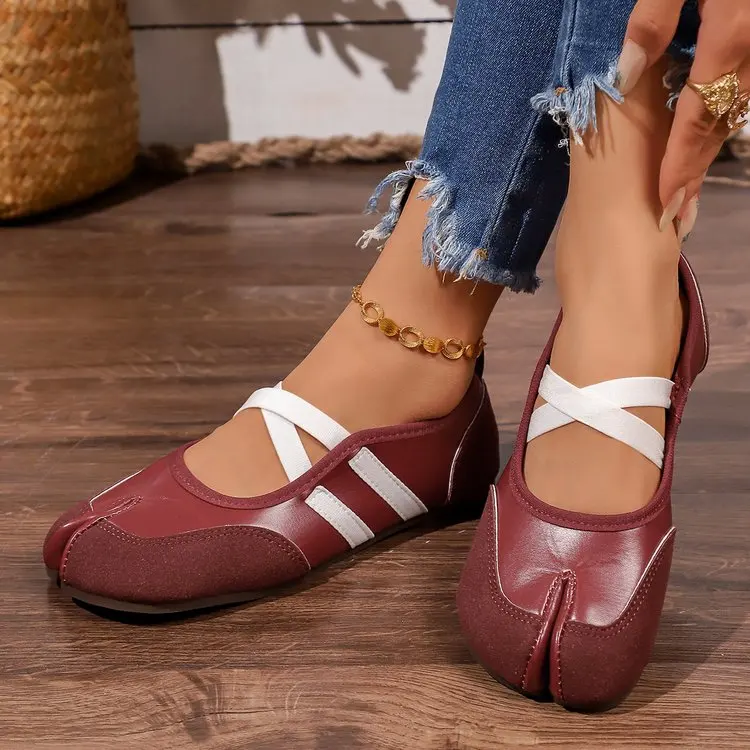 Neue Marken-Damenschuhe: Weiche Ballerinas, Slip-On Loafers, Weiche Mokassins, Tabi Ninja Freizeitschuhe, Damenschuhe mit Schleifenknoten. – Detail 5