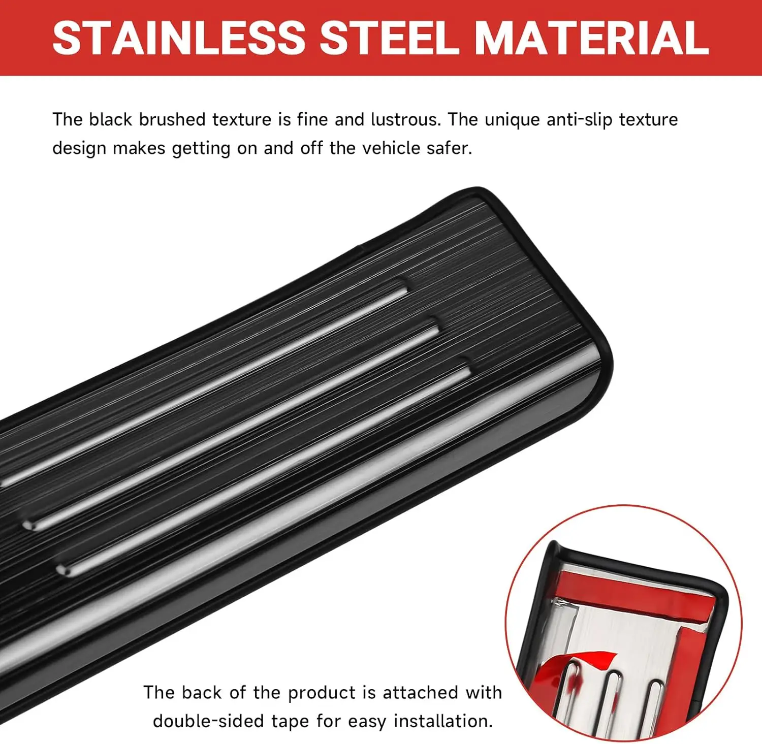 4 قطعة عتبة باب السيارة حامي لمازدا 2023 -2026 CX-50 CX50 اكسسوارات مواد من الستانلس ستيل الأسود نحى باب دخول الحرس #5