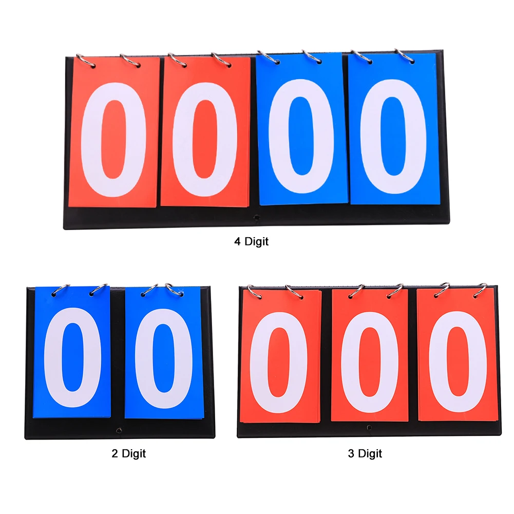 2/3/4 Digit Score Flipper Foldable Referee Coach Score Board Multifunctional Sports Competition Scoreboard for Basketball Tennis