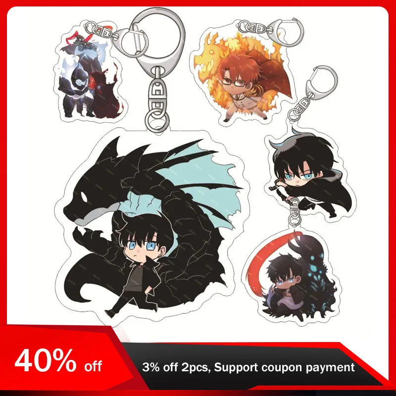 

6cm Anime Solo Leveling Acrylic Keychains Cha Hae Figure Keyring Collcetible Schoolbag Pendant Boys Gifts Dolls Toys