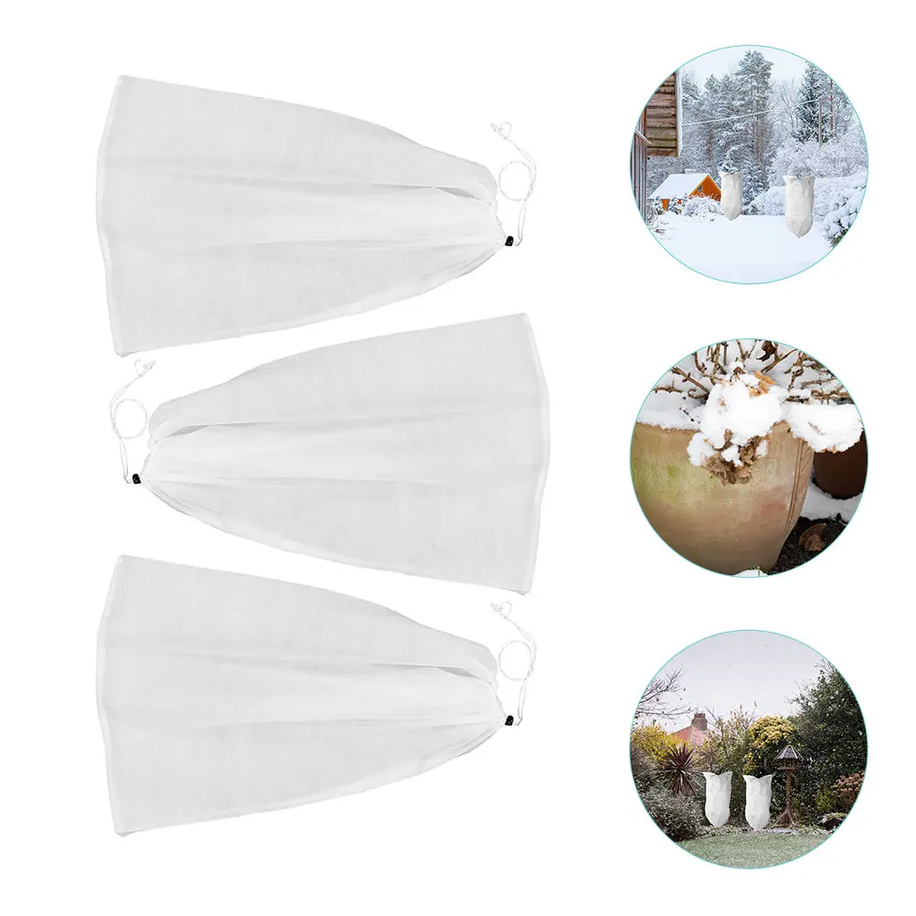 

3Pcs Plant Freeze Protection Covers Frost Blankets for Winter Outdoor Plants Premium Non-Woven Fabric Reusable Garden Frost