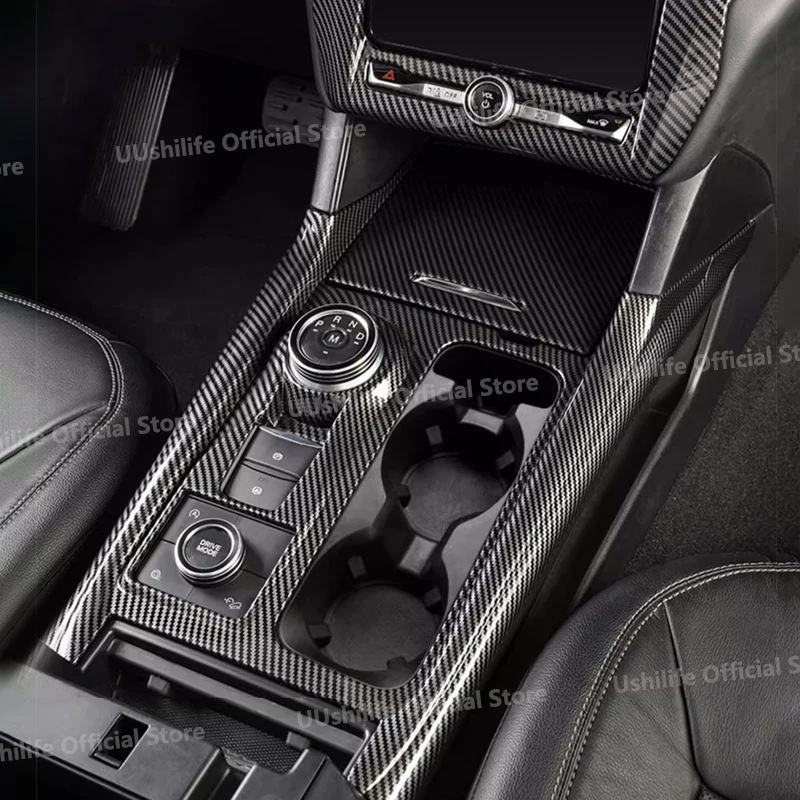 

For Ford Explorer 2020 2021 2022 ABS Carbon Fiber Interior Kit Car Console Gear Shift Panel Armrest Cover Navigation Frame