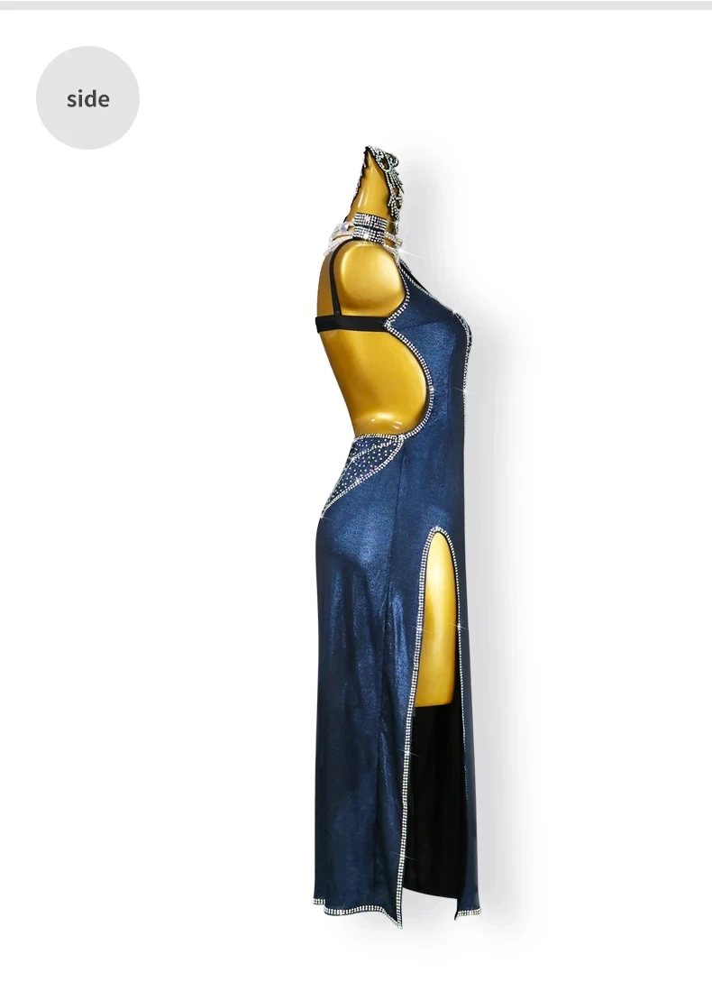 Lateinamerikanisches Tanzkleid, Damen-Wettkampfanzug, Mädchen-Ballroom-Samba-Kostüm, neue, elegante, lange Kleidung, sexy amerikanische Party-Outfits – Detail 10