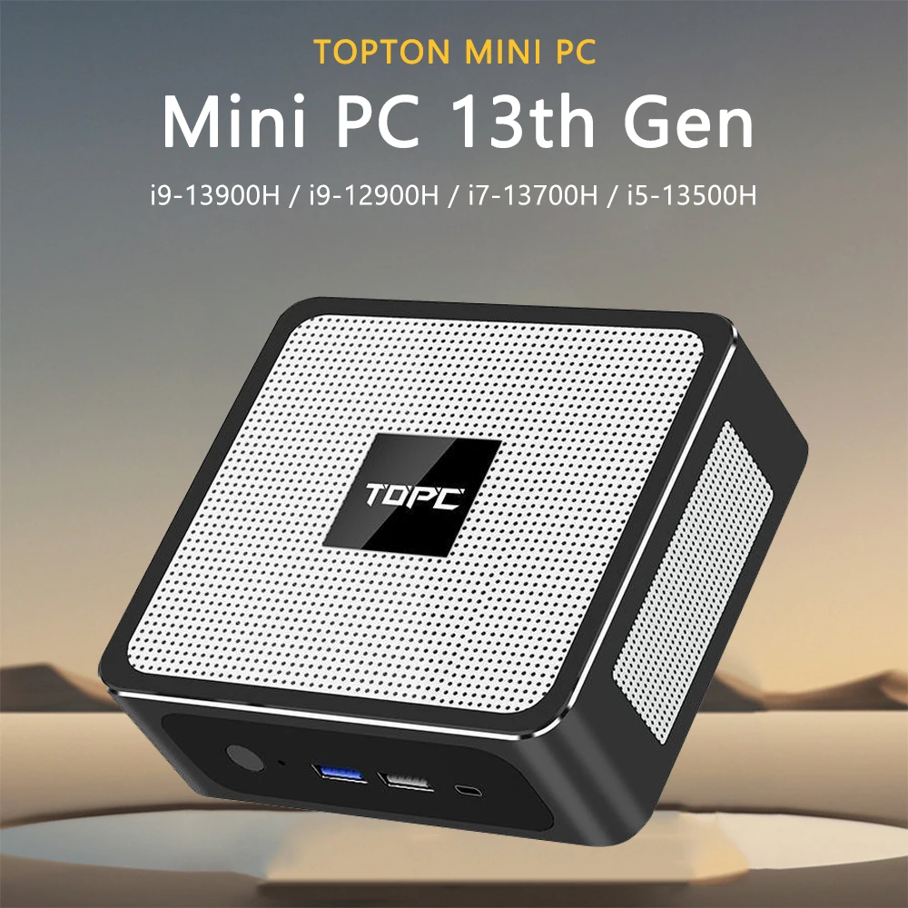 Topton TOPC Mini PC 13e generatie Intel Core i9 13900H i7 13700H i5 2xDDR4 2xNVMe 2xLAN Windows 11 Pro Desktop Gaming Computer WiFi6E