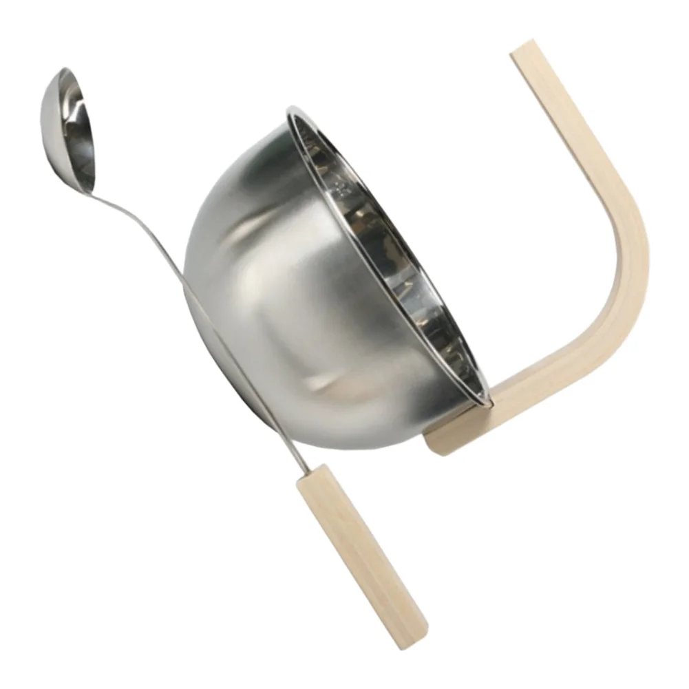 Stainless Steel Sauna Bucket Ladle Set Hard Wearing Spa Accessory Heat Resistant Container Kit For Sauna Room Bath House Spa