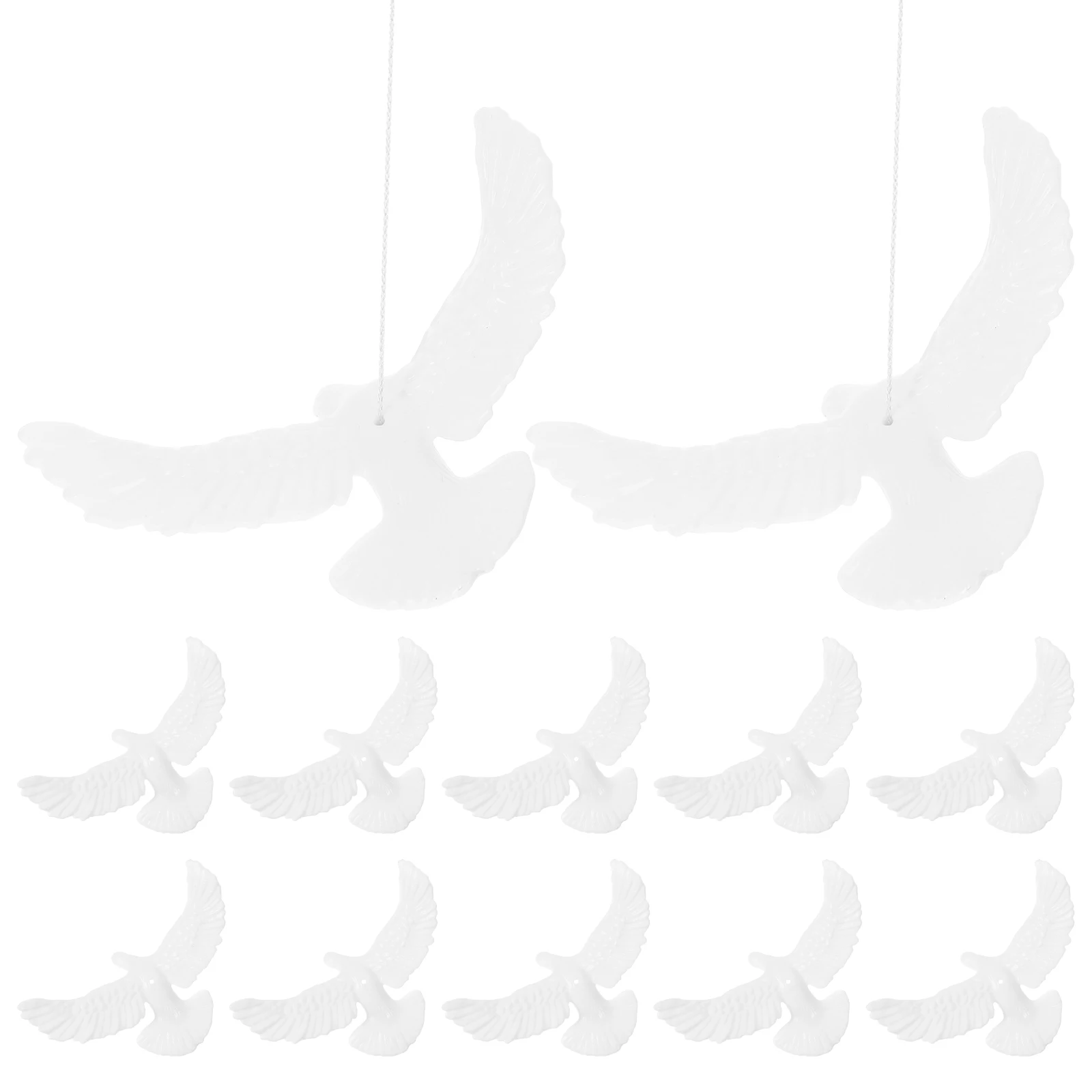 

12pcs Peace Dove Charms: Elegant Bird Pendant Decorations For Christmas Wedding Birthday Artificial Pigeon Figurines Lightweight