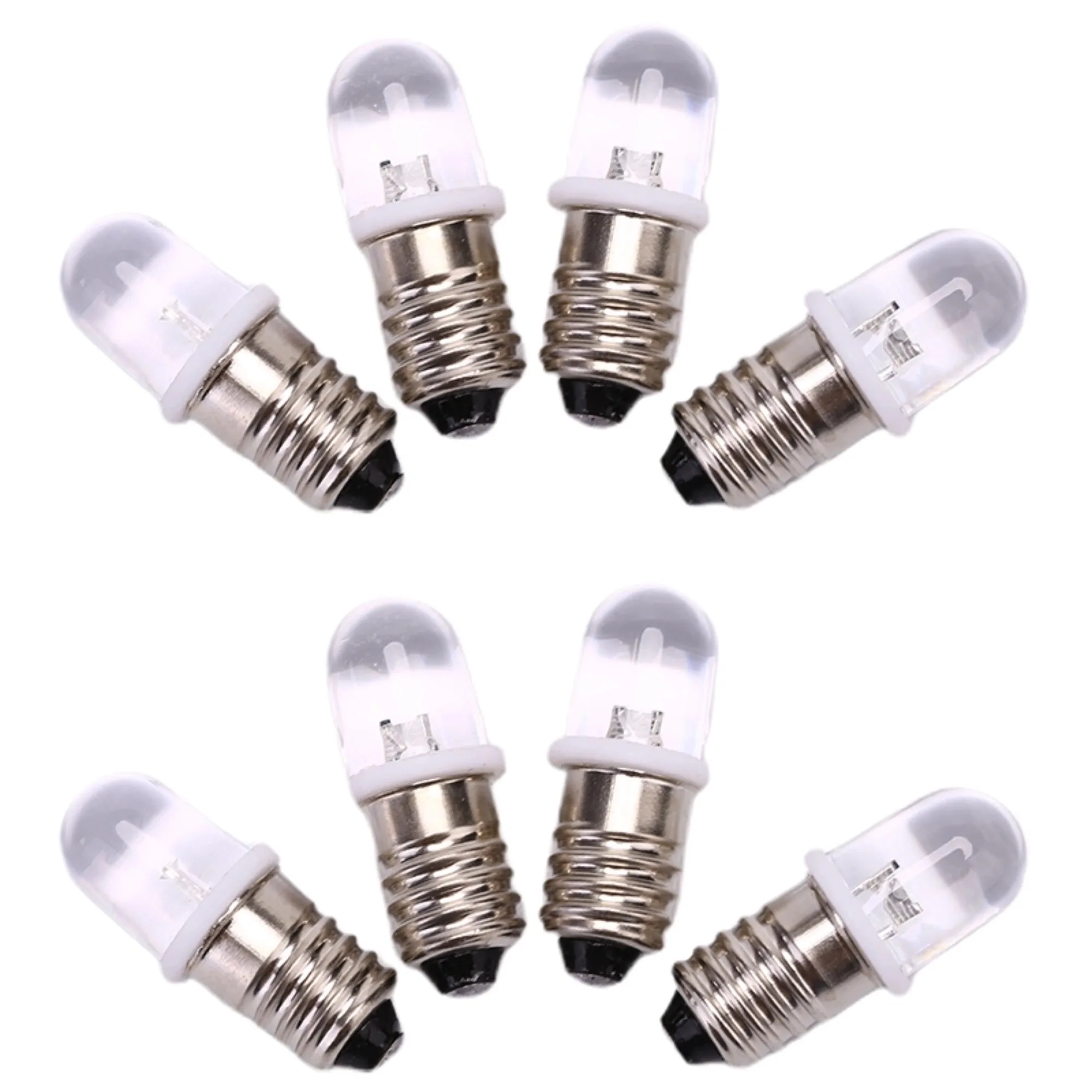 

5 шт. светодиодных лампочек E10, 3 В/4,5 В постоянного тока, для приборов, индикаторов, фонариков, белый/теплый белый свет