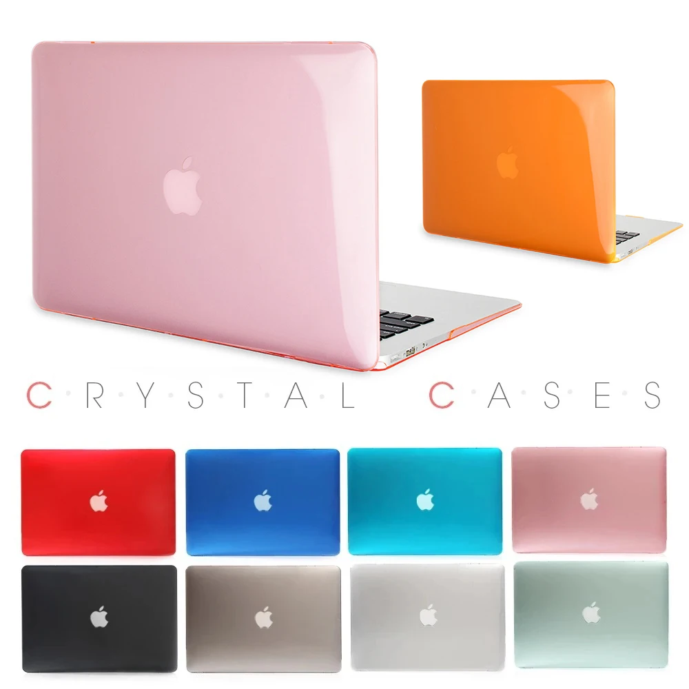 Crystal Laptop Case For Apple Macbook Air Pro Retina 11 12 13 15 15.4 13.3 inch Touch ID Bar Shell Bag Case Cover For MacBook