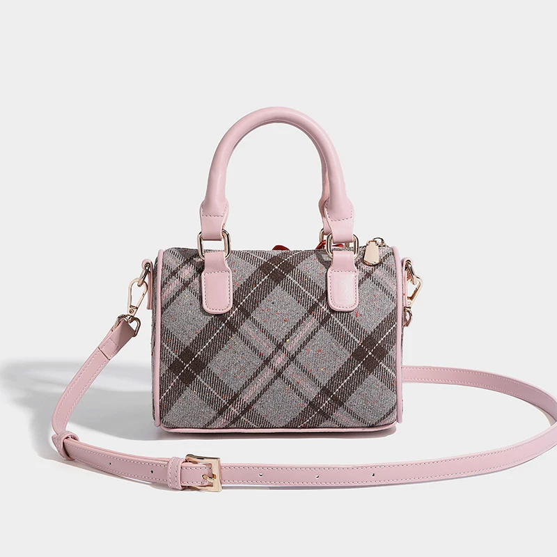 England Style Afternoon Tea Pillow Pink Plaid Bags For Women Luxury Designer Handbags Purse 2025 New In Small Shoulder Crossbody