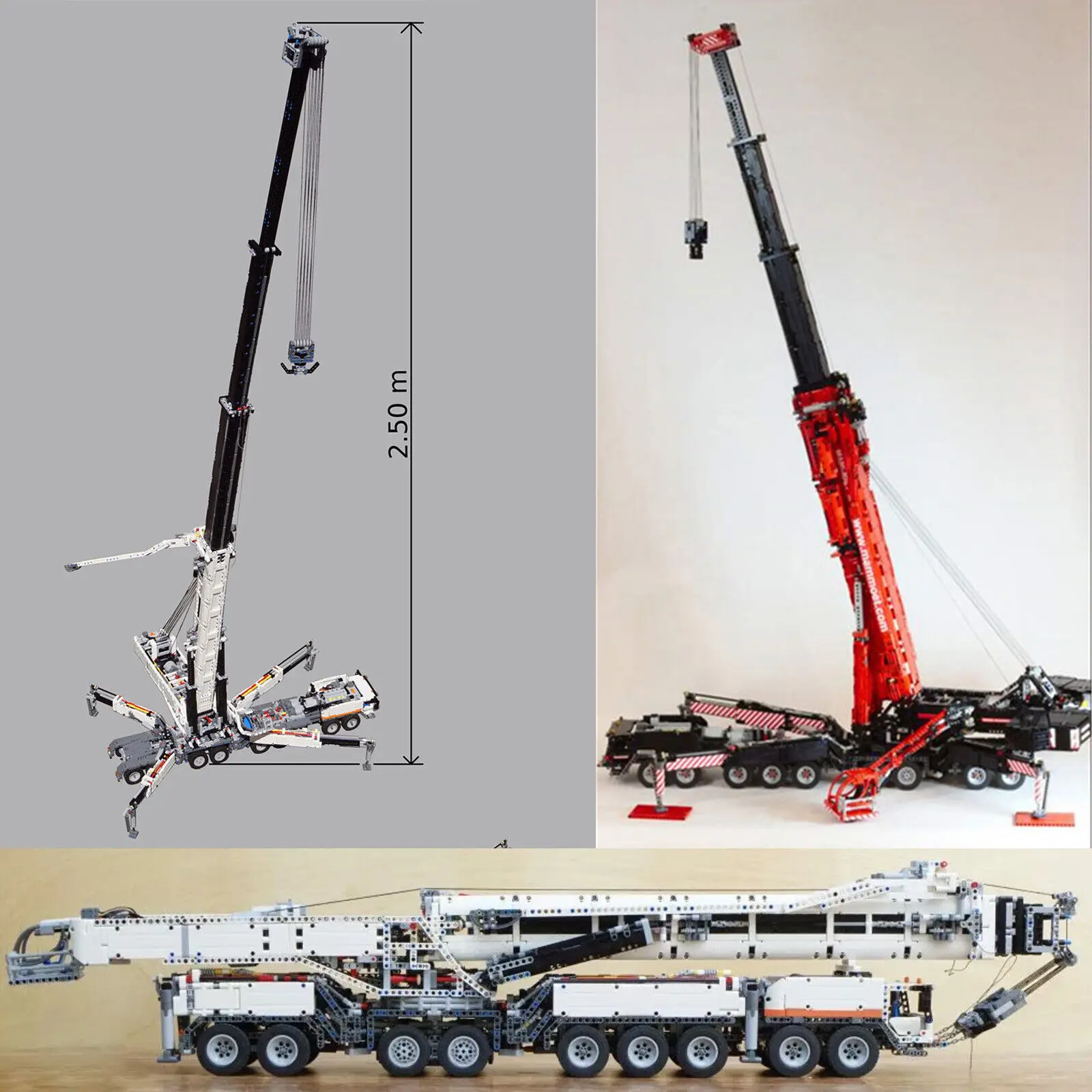 RC Liebherr LTM 11200 Crane with Power Functions Equipments MOC Build Gift